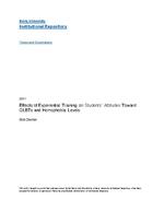 Effects of experiential training on students' attitudes toward GLBTs and homophobia levels